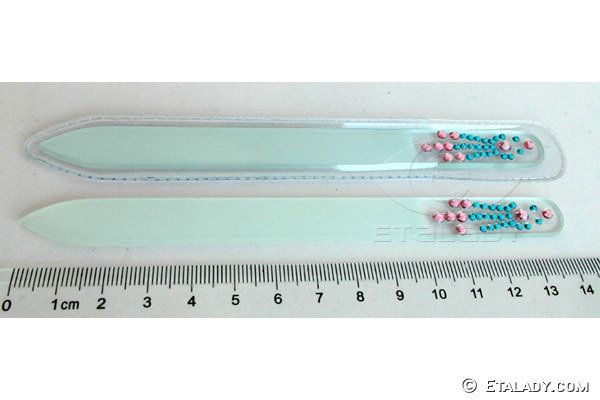 glass nail files with rhinestones