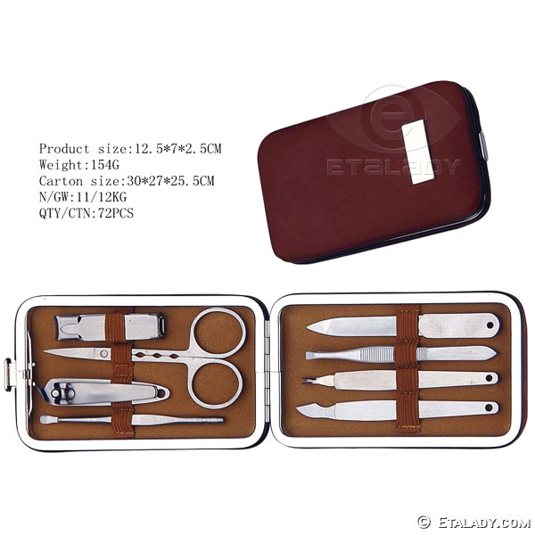 manicure set in plastic case