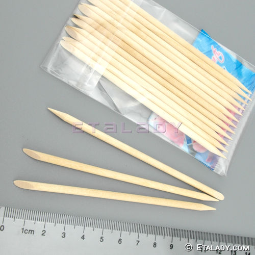 Disposable Orange Wooden Manicure Sticks Nail Art Wood Sticks 